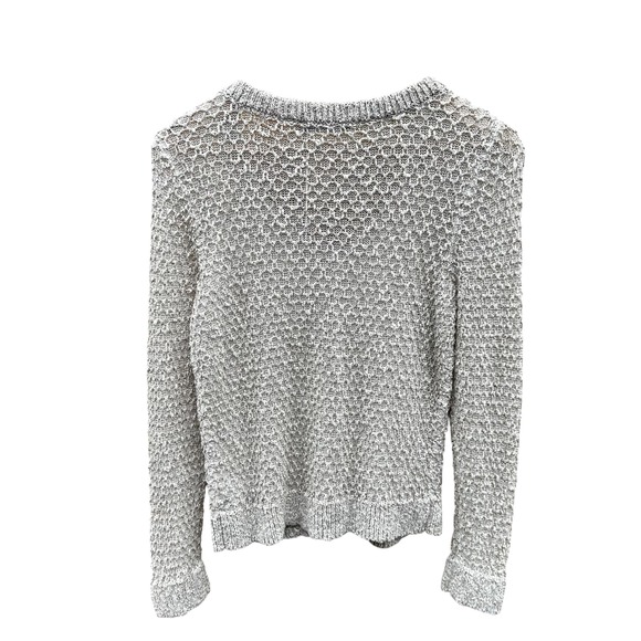 NIC+ZOE Cardigan Sweater Beige Popcorn Knit Button Front Business Petite Medium - Picture 2 of 7